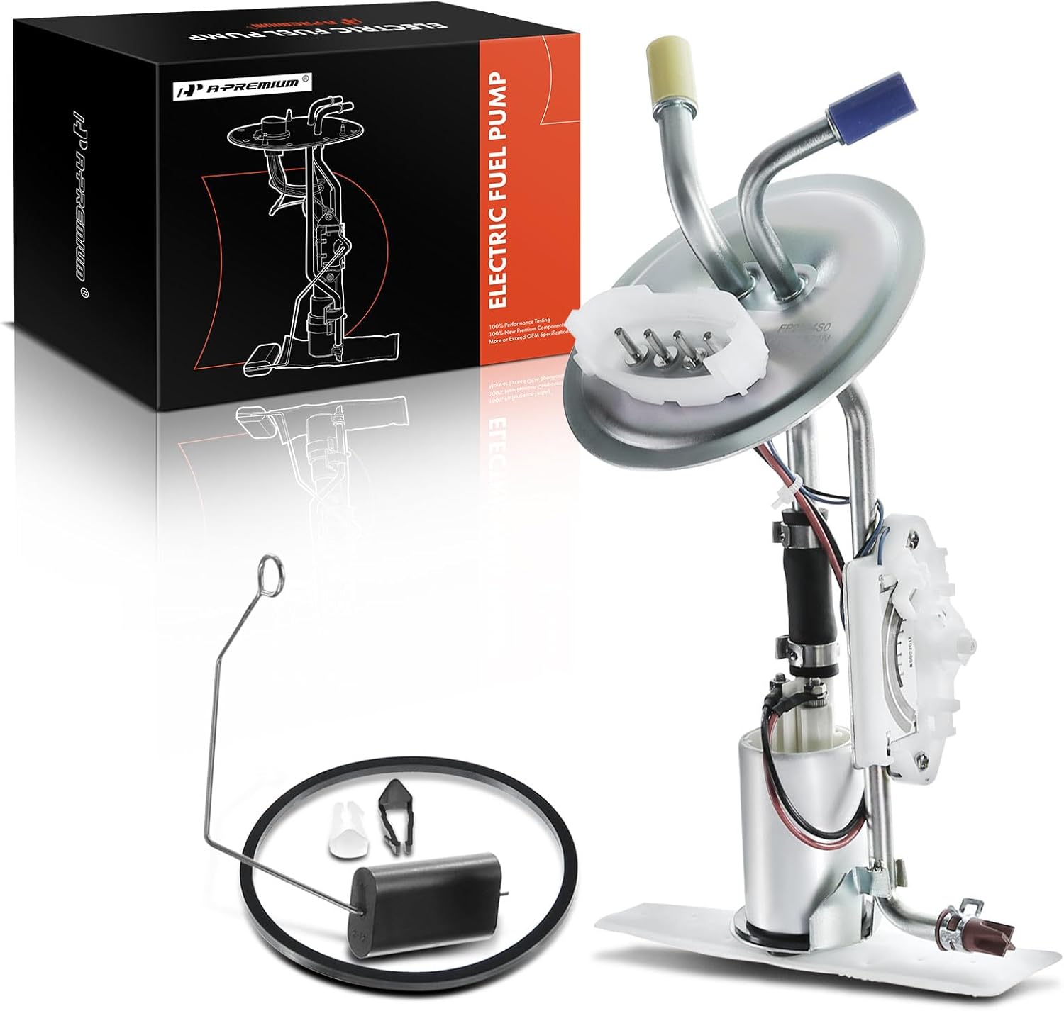 A-Premium Electric Fuel Pump Assembly with Sending Unit Compatible with Ford F150, F-250, F-350, 1987 1988 1989, 4.9L 5.0L 5.8L 7.5L, with Rear Steel Tank, Replace# E7TZ9H307D