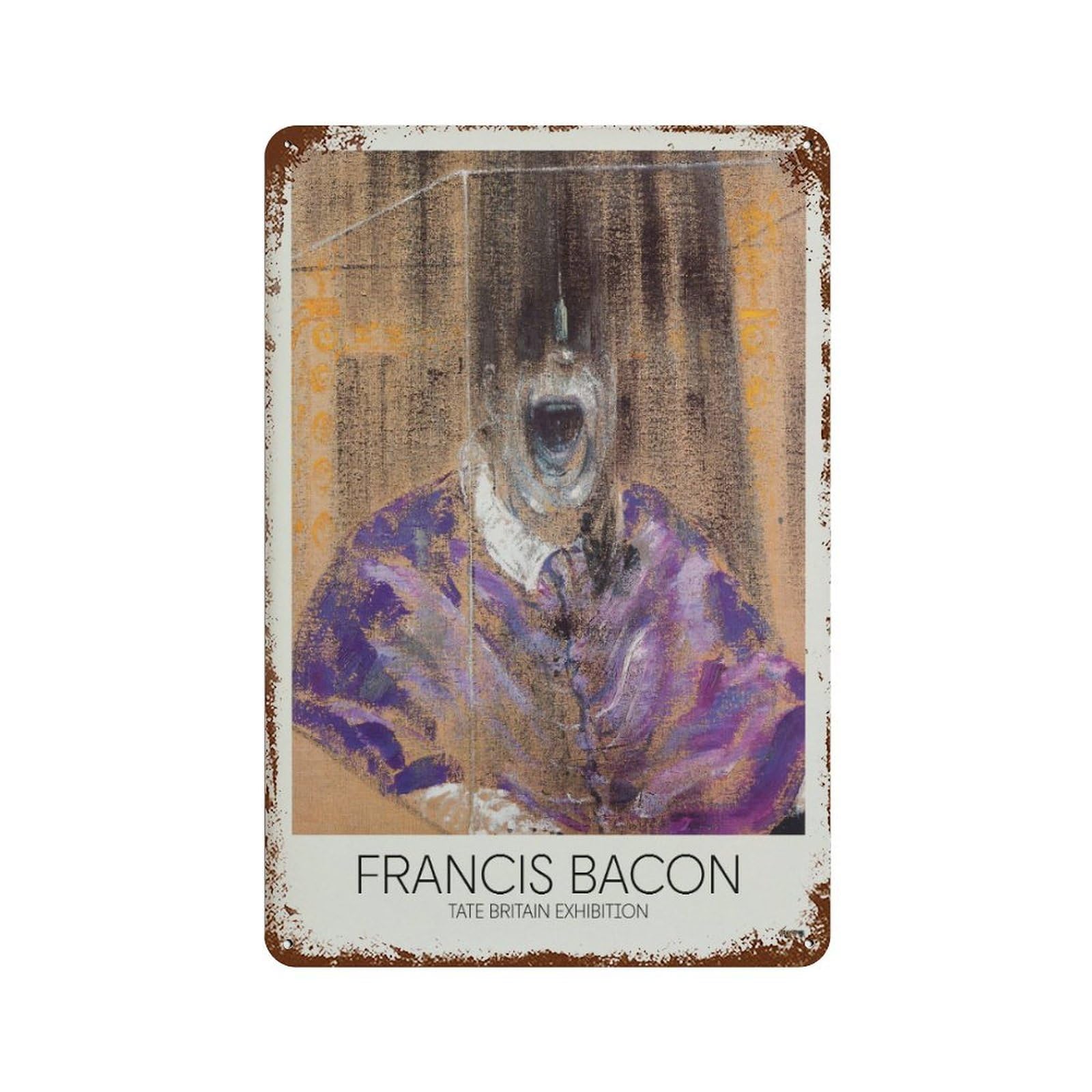 xiaoxiaoshen Francis Bacon Pope Innocent Gallery Decor Wall Decor Art Metal Tin Poster Modern Home Decor Art Home Bar Shop Decorations Vintage Sign 30x20cm