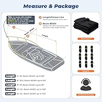 Vista 7 de RVMasking - Funda para barco, 1400D resistente reforzada en el medio, impermeable y remolcable con bolsa de almacenamiento para casco V, de tres