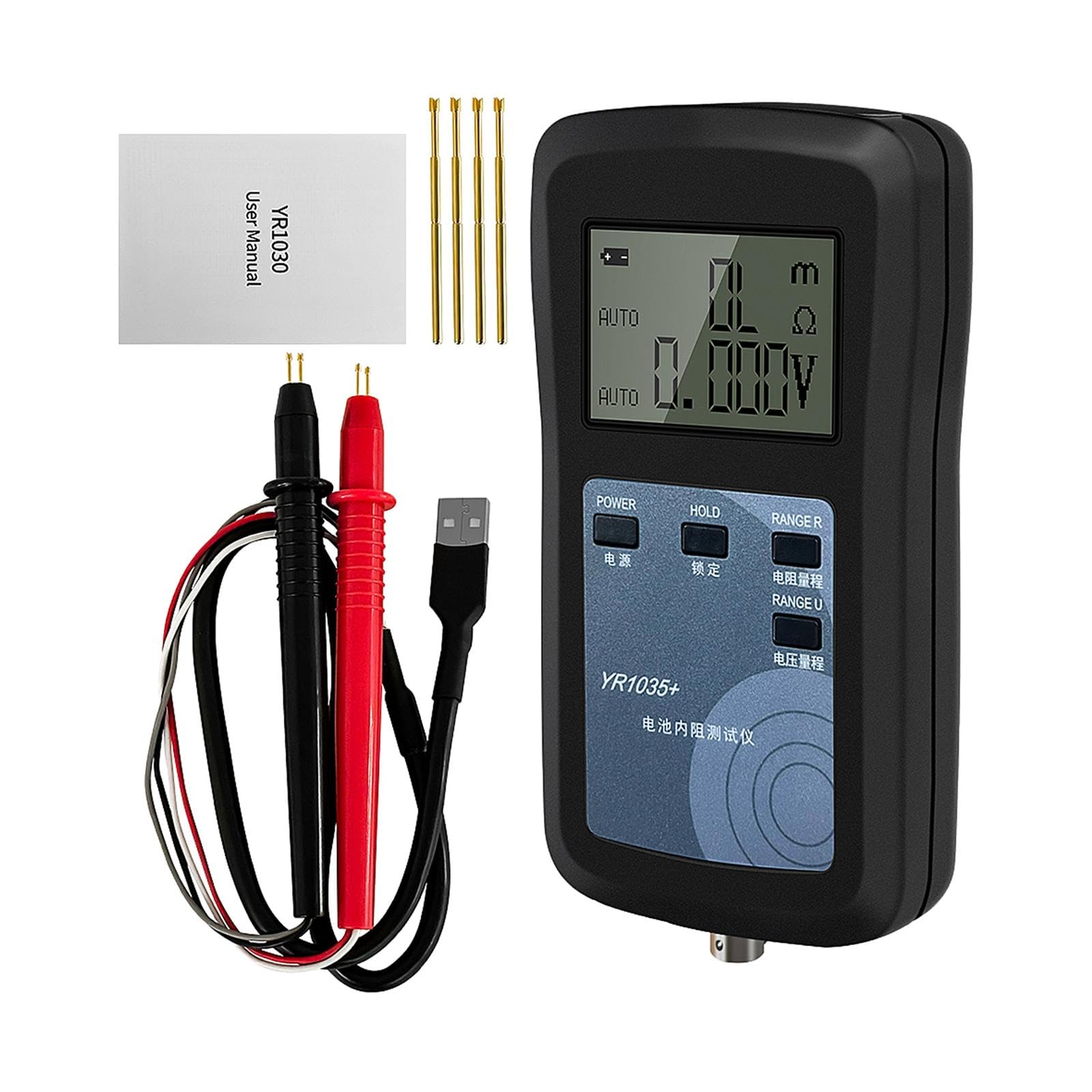 perfk Medidor de prueba de resistencia interna de batería, probador de voltaje de batería, Analizador de batería Digital rápido de alta precisión, fácil de, estilo a