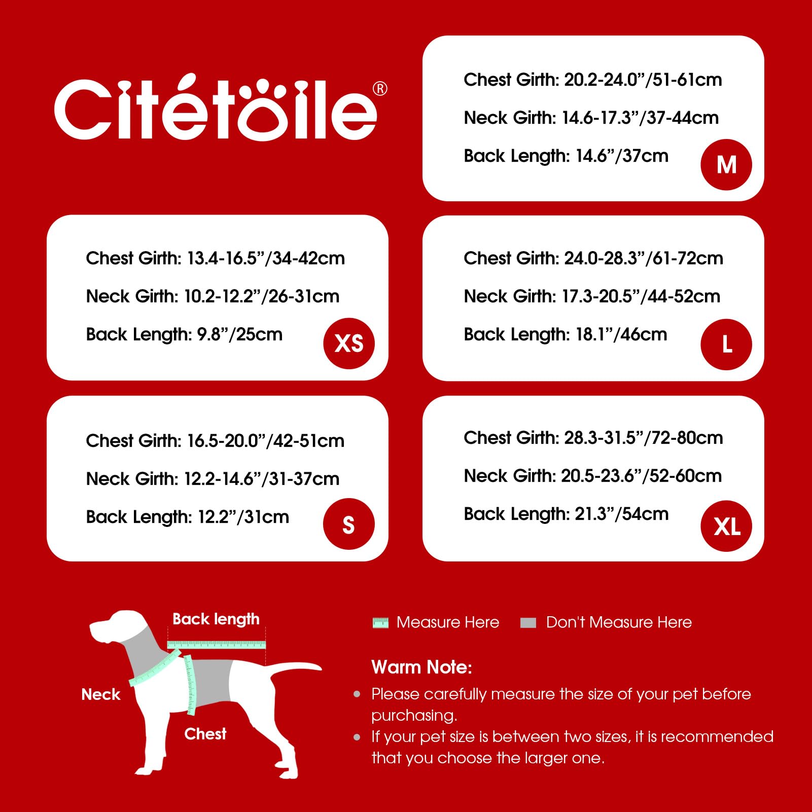 CITÉTOILE Abrigo para Perro Invierno - Chaleco Polar Grueso con Estampado Tartán, Ropa Cálida para Perros Pequeños/Medianos, Chaqueta Térmica Chihuahua o Teckel, Rojo, XS