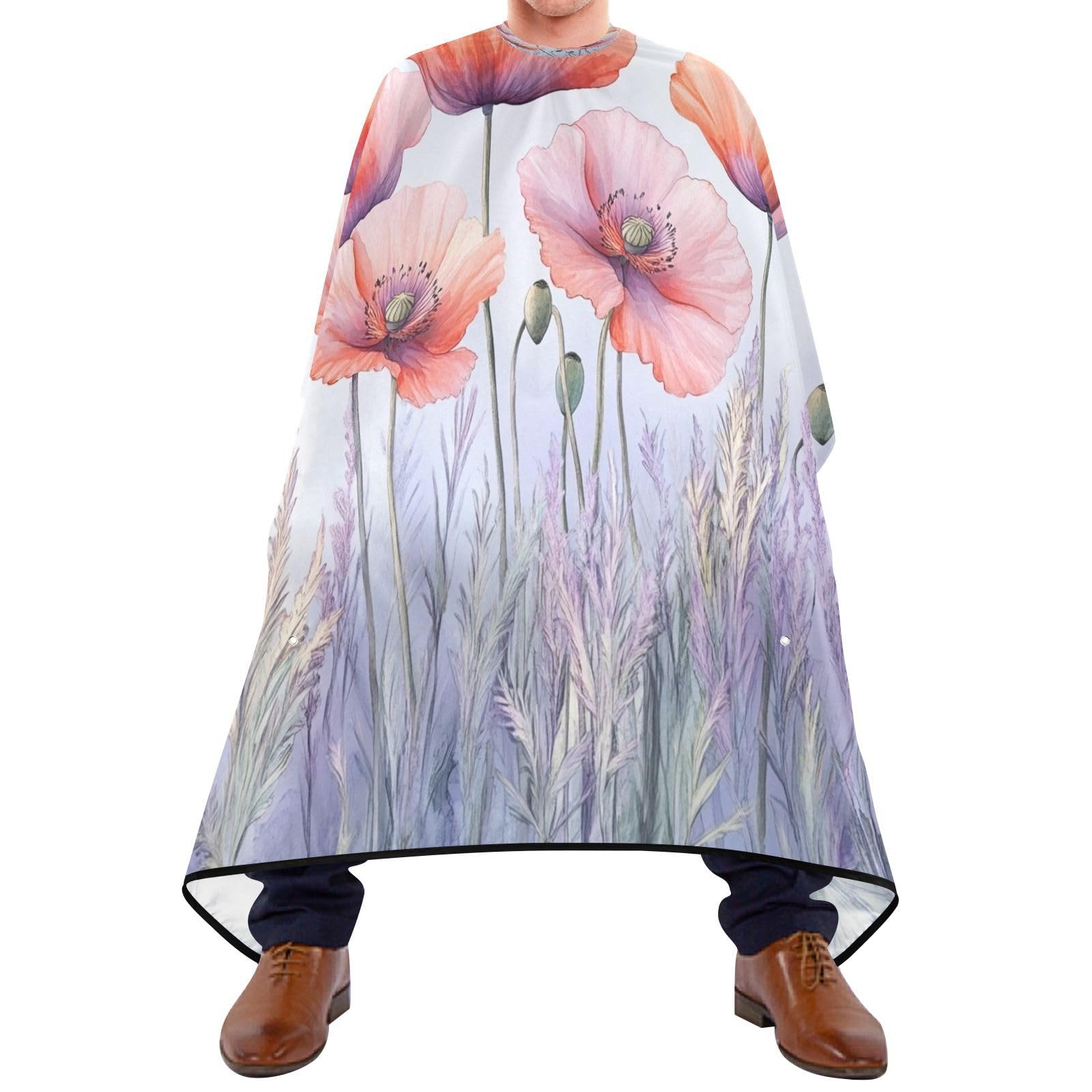 Kigai Poppy Hair Cutting Cape for Men & Women Waterproof Barber Cape Professional Hairdressing Salon Styling Apron with Adjustable Closure Snap