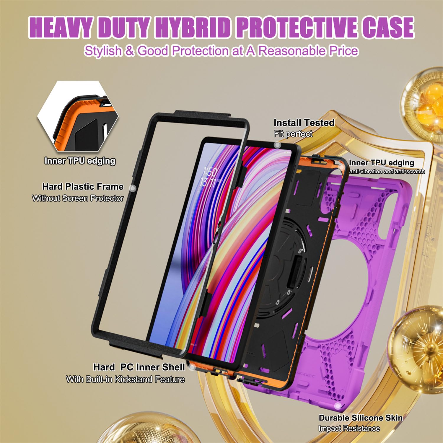 Xiaomi Redmi Pad Pro　フィルム、ケースつき ZXS-Mi-RMPPR | Xiaomi Redmi Pad Pro | 4 corner protection case w