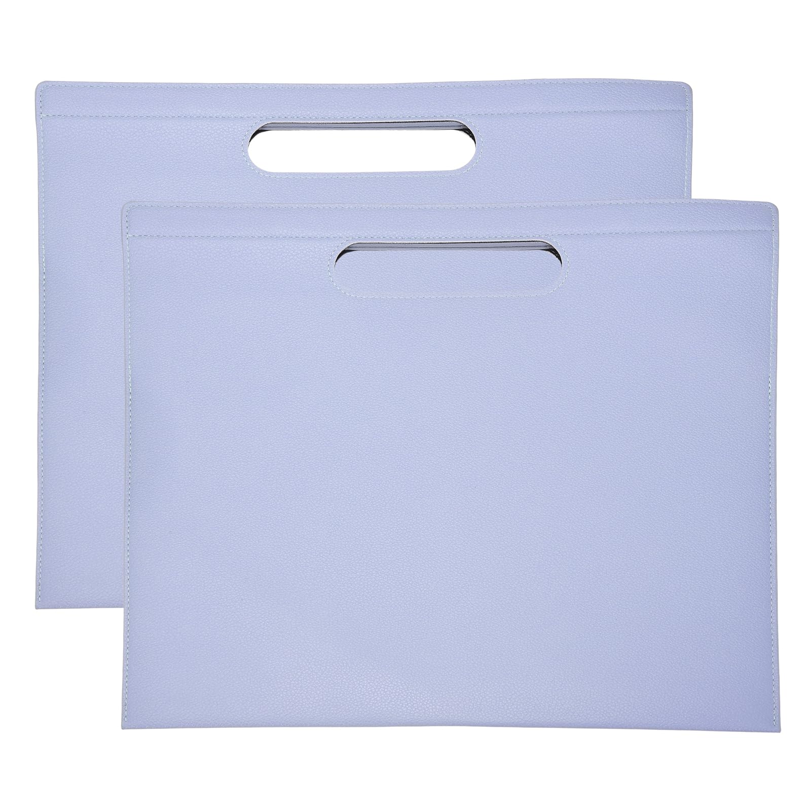 PATIKIL 2Pcs PU Leather A4 File Folder, 13.3x12.6 Waterproof Document Organizer Textured Portfolio Folder Case Portable Briefcase Carrier with Magnetic Closure for Office, Purple
