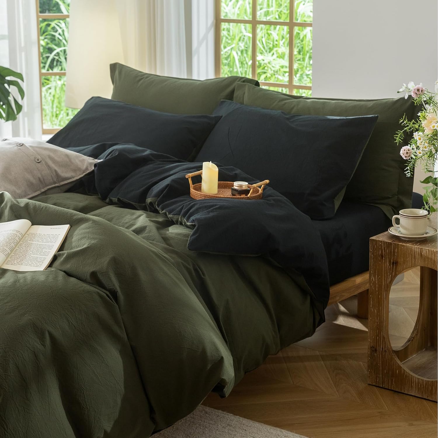 Olive Green+black(no Comforter)