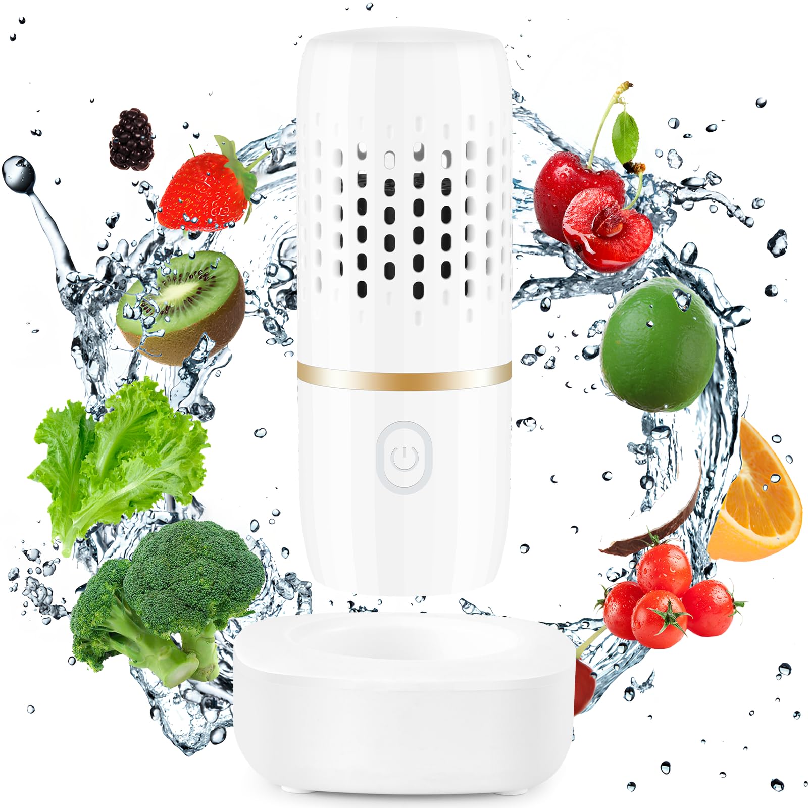 Cudinham Fruit and Vegetable Purifier Cleaner Washing Machine Capsule Shape Disinfection OH-ion Purification Technology for Cleaning Grains Rice Meat