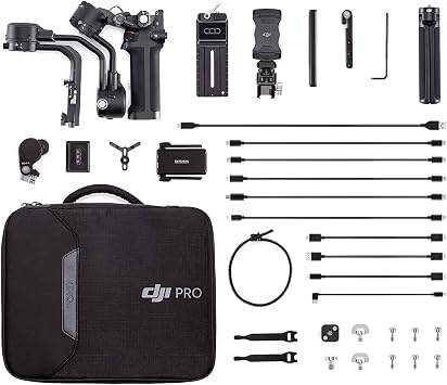 DJI RSC 2 Pro Combo - 3-Axis Gimbal Stabilizer for DSLR and Mirrorless Camera, Nikon Sony Panasonic Canon Fujifilm, Ronin SC, 3kg Payload, Image Transmission, Focus Motor - Black