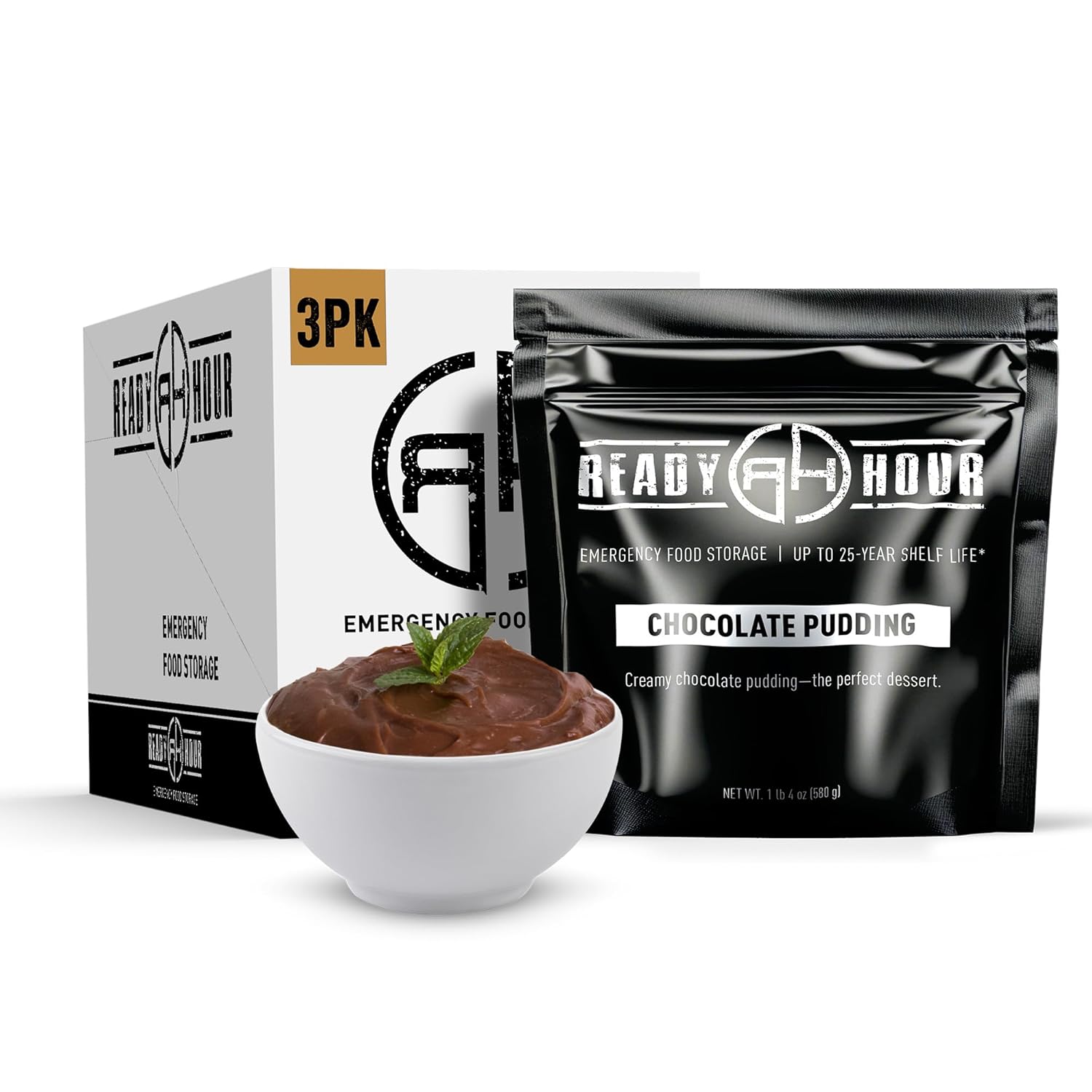 Ready Hour Chocolate Pudding Mix Case Pack – 30 Servings (3 Pouches) – Emergency Dessert, Instant Pudding Mix, Long Shelf Life, Survival Food Supply, Prepper Pantry Sweet Snack, Shelf Stable Snack