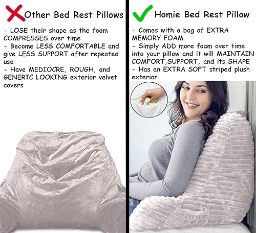 Miniatura 5 de Homie Almohada de lectura con soporte de muñeca, tiene reposabrazos y soporte de espalda para descansar en cama, descansar, leer, trabajar en