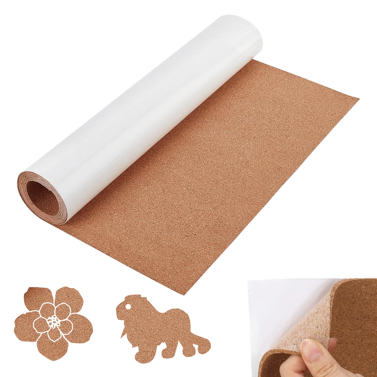 Pizarra de corcho autoadhesiva, rollo de corcho 40 x 300 cm x 1 mm, corcho autoadhesivo, placa de corcho flexible para cortar, pared de corcho para decoración de pared, notas, fotos, proyectos de
