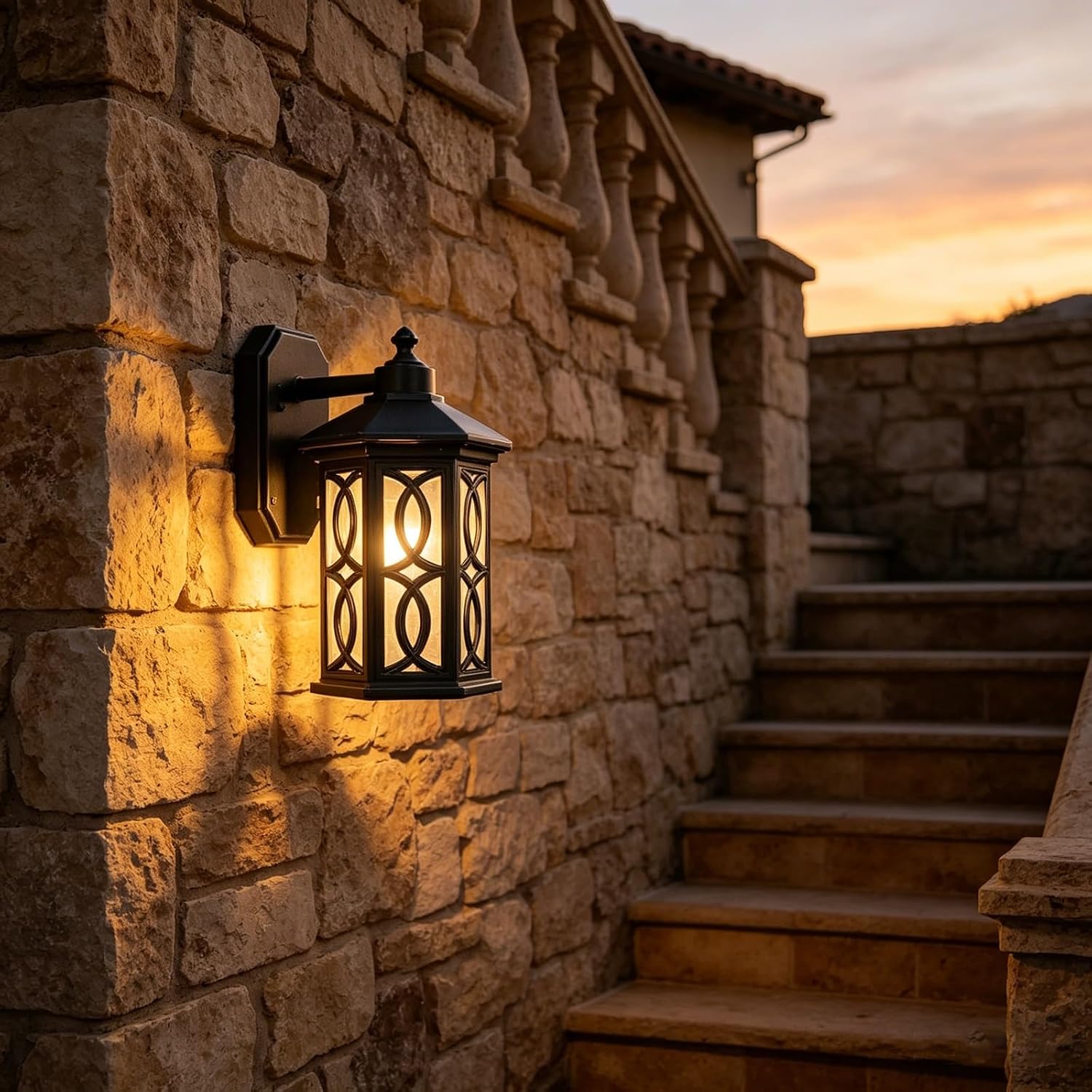 Outdoor Wall Lamp with E27 Socket, 9.8" Black Die Cast Aluminum Body