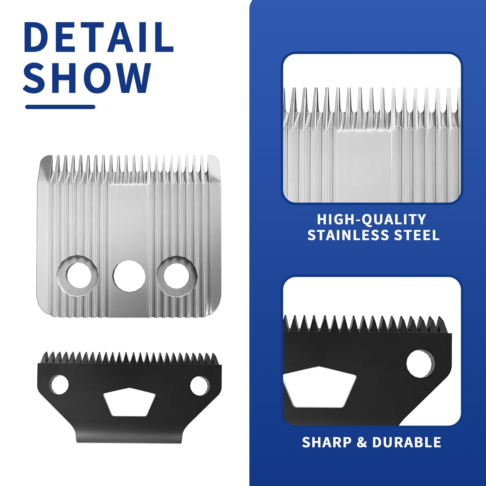 Cuchillas de Repuesto Star Blade compatibles con cortapelos Moser 1400 – Acero Inoxidable – Corte Ajustable 0,7-3 mm – 3 Piezas