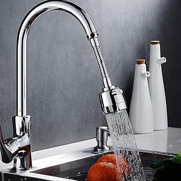 Hetvi trend Stainless Steel Flexible 360 Degree Rotating 2 Modes Water Saving Faucet |Faucet for Kitchen Sink |Water Faucet Sprayer | Flexible Tap Extension for Kitchen Sink (Silver)