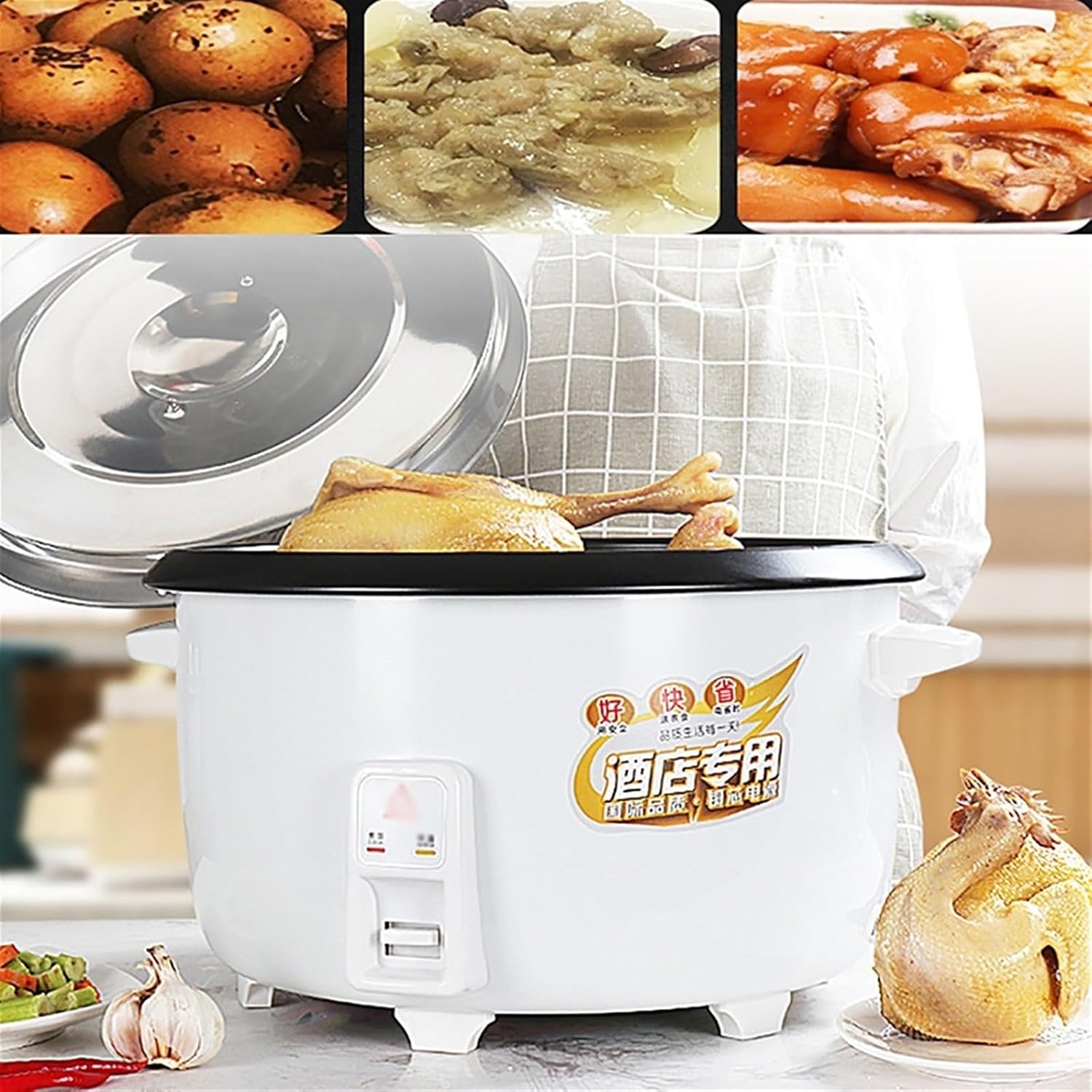 Rice Cooker, (8-45L) Commercial Large Capacity Rice Cooker, for Restaurant/hotel/school, for 8-60 People 220-240V US/EU(45L)