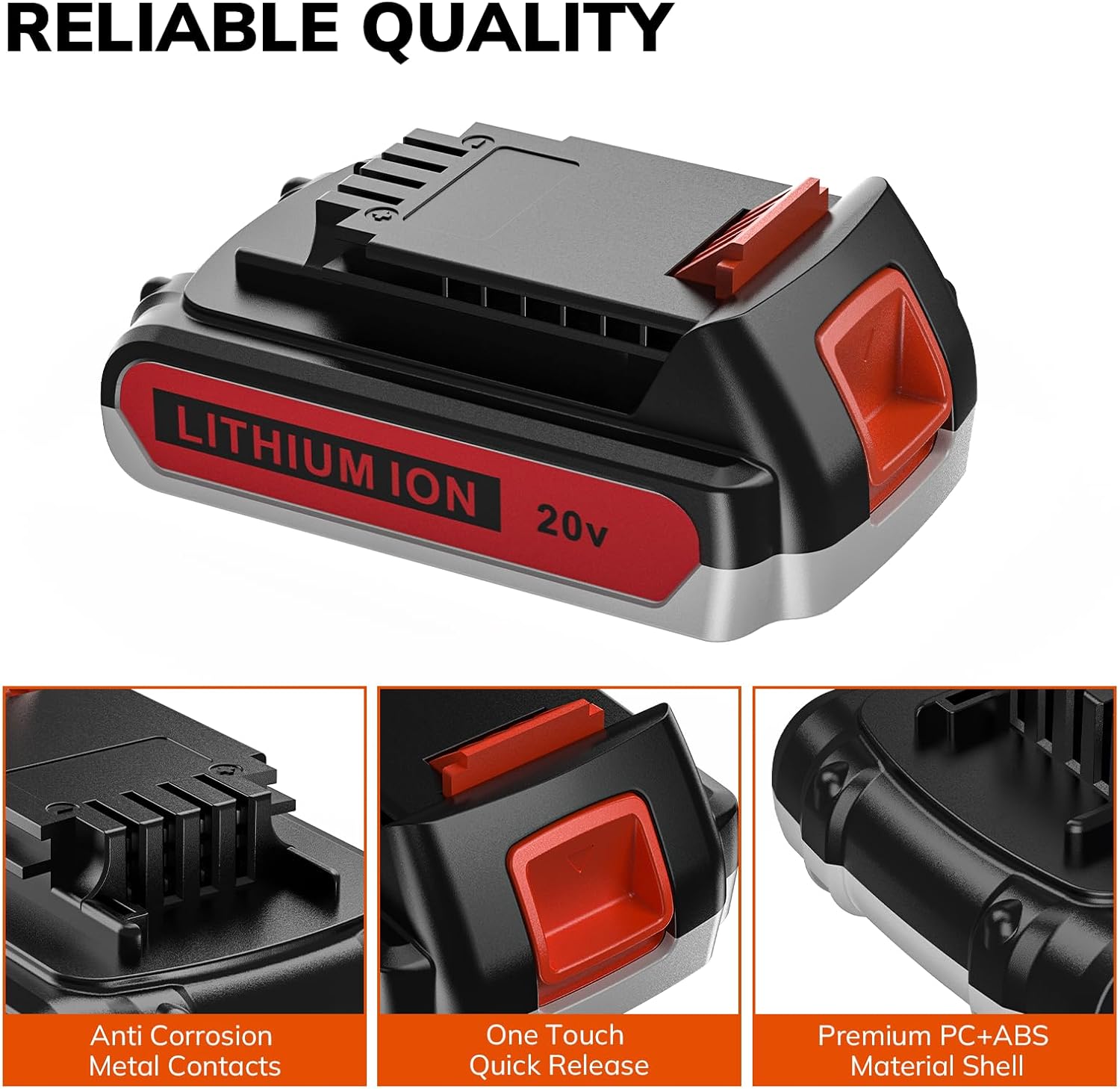 Morpilot 2 Pack 4000mAh 20V Max Battery LBXR20 Replacement for Black and Decker 20V Lithium Battery Compatible for LB20 LBX20 LBX4020 LBXR20B-2 Extended Run Time Cordless Power Tools - Image 2