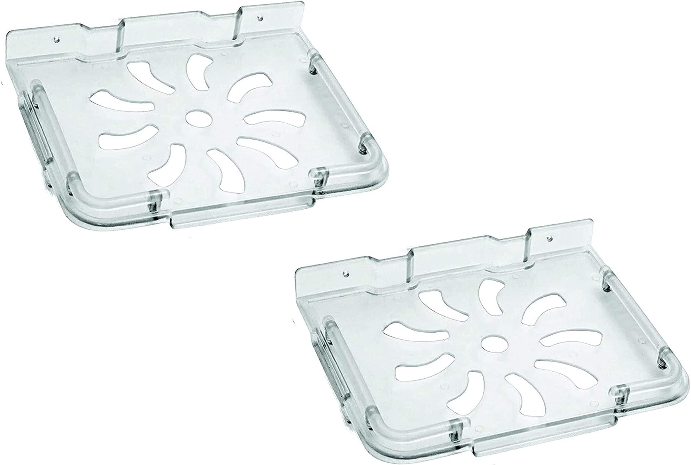 Supreme Bazaar9.5inch X 7.5inch ABS Transparent Unbreakable TV Set Top Box Stand Wall Mount Plastic Setup Box Stand/Holder/Shelf for Home (Pack of 2)
