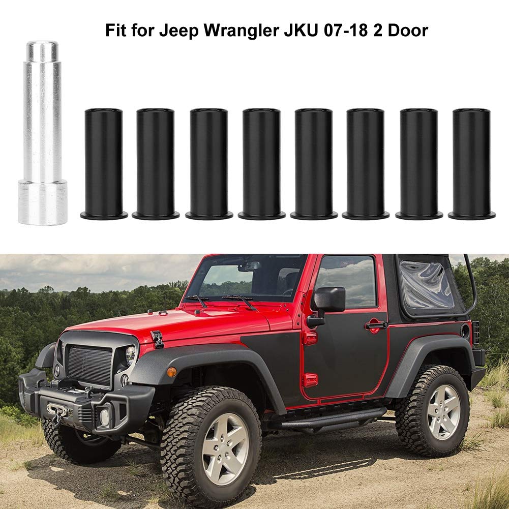8 Pz Porta Cerniera Pin Fodere Boccole Kit Fit Per Jeep Wrangler JKU 07 18 2 Porta per Jeep Jk Cerniere della Porta Boccole Boccole per Wrangler Fodere Cerniere Delrin Jl Liner Inserti 2016