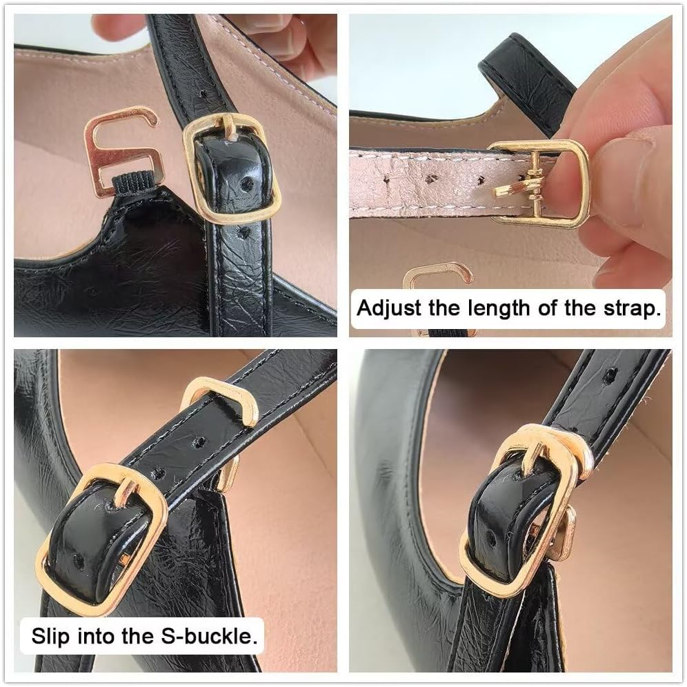 Hee grand Vintage Mary Jane Shoes Chunky Heels for Women Square Toe Adjustable Strap Pump PU Leather Brogue Work Heels Dress Shoes - Image 7