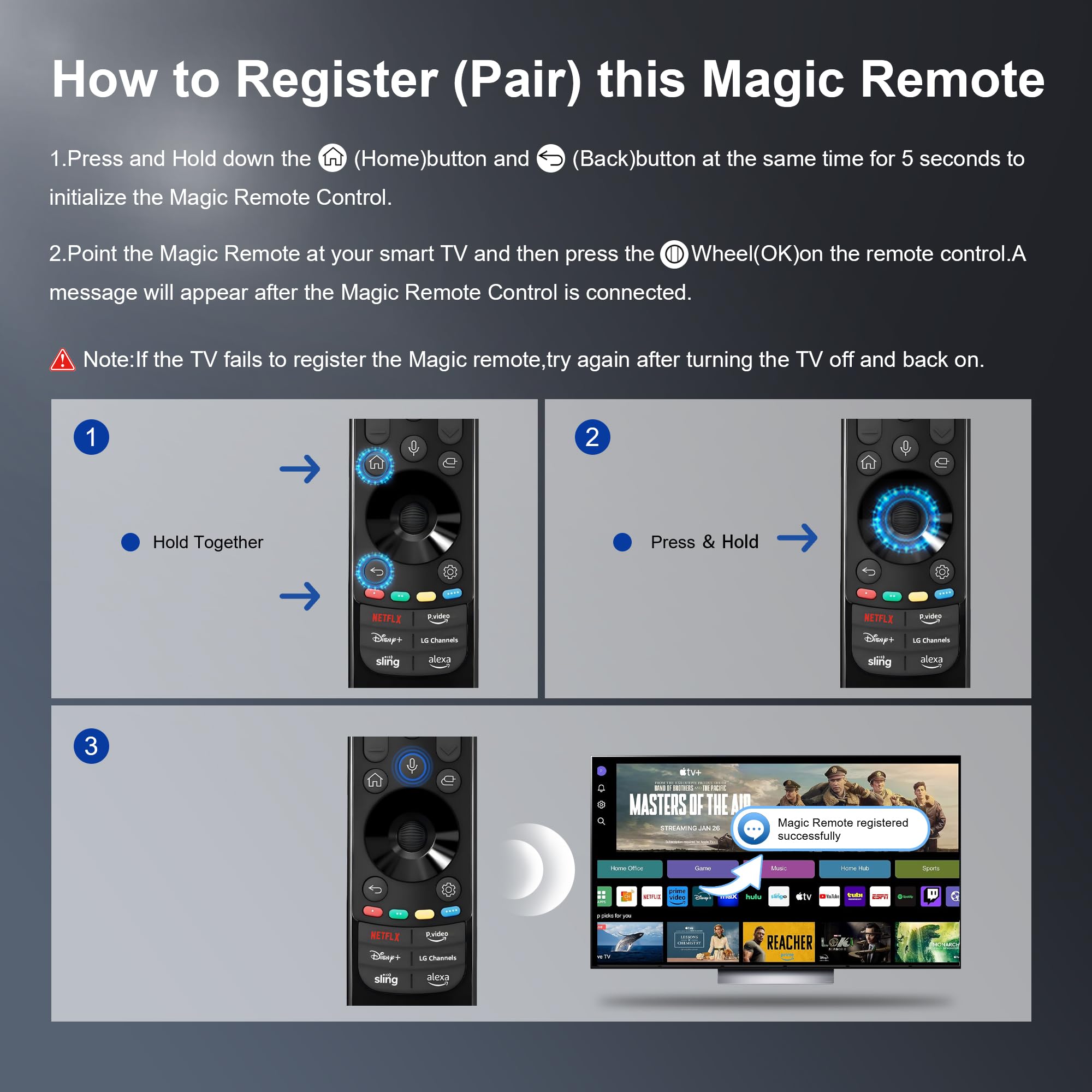 Repuesto para mando a distancia LG TV, control remoto LG 2019-2025 para