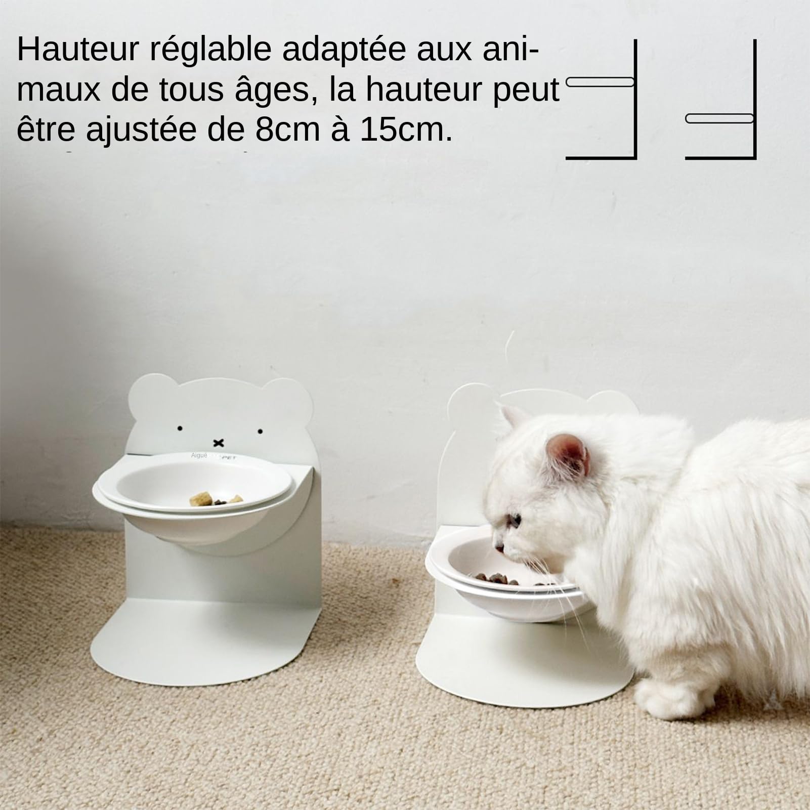 Katzenschüsseln | Futterschale für Katzen, Keramikfutter, höhenverstellbar, für Mahlzeiten im Freien und Innenbereich