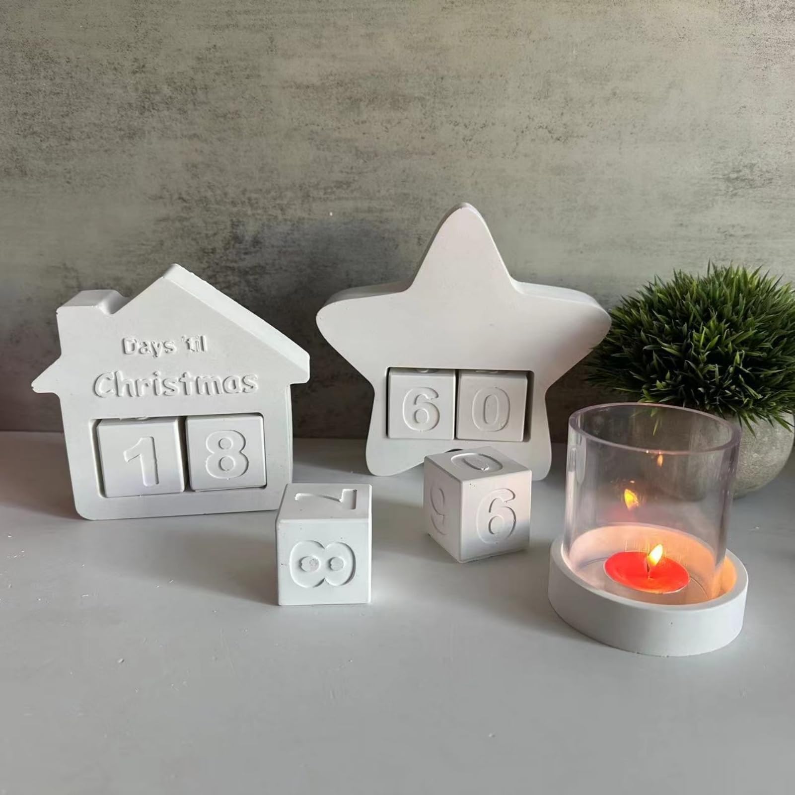 Stampo In Silicone Per Calendario Avvento 3D - Forma Per Conto Alla Rovescia Natale, Ideale Per Gesso E Resina