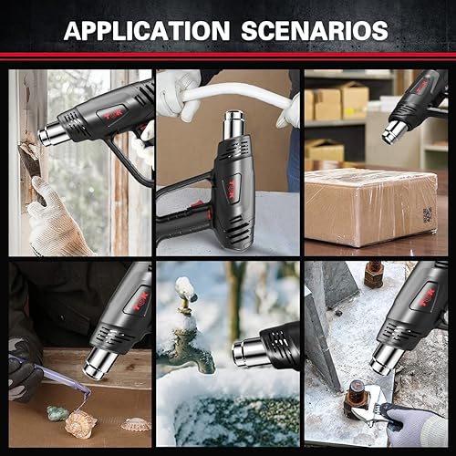 Miniatura 7 de TGK - Pistola de calor, kit de pistola de aire caliente resistente de 1800 W, 122   1202  con ajustes de temperatura dual con 6 accesorios de