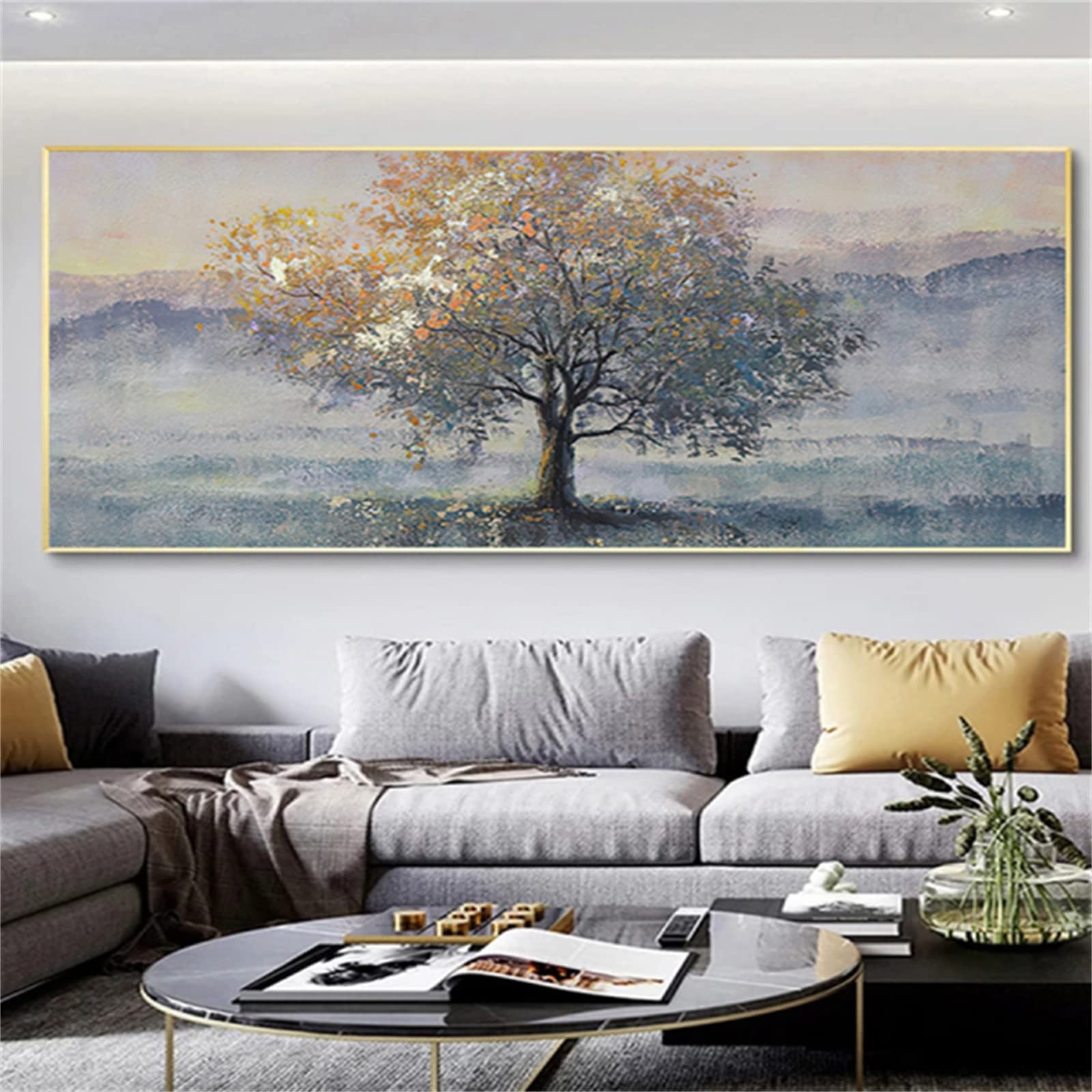 DIY 5D Diamond Painting Kit, 60x120cm Pittura Diamante Kit Completo, Paint by Numbers Adulti kits, Strass Ricamo a Punto Croce Diamond Painting Paesaggio astratto dell'albero per Home Wall Decor