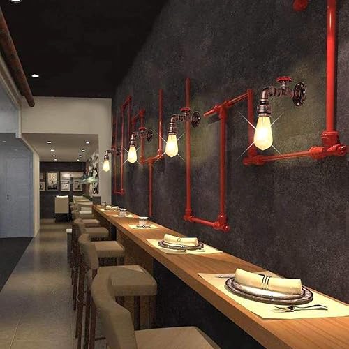 Miniatura 6 de Kawell Lámparas de pared vintage industriales retro lámpara de pared creativa tubo de agua lámpara de pared hierro arte E26 60W Max para dormitorio,