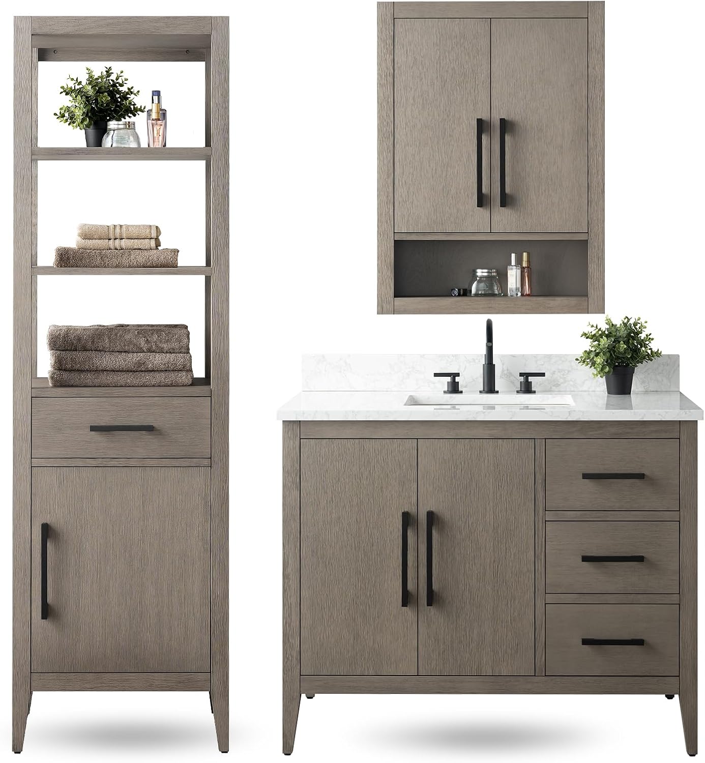 Amazon.com: Vanity Art 42 Inch Bathroom Vanity with Sink Combo Set with Storage Cabinet ...