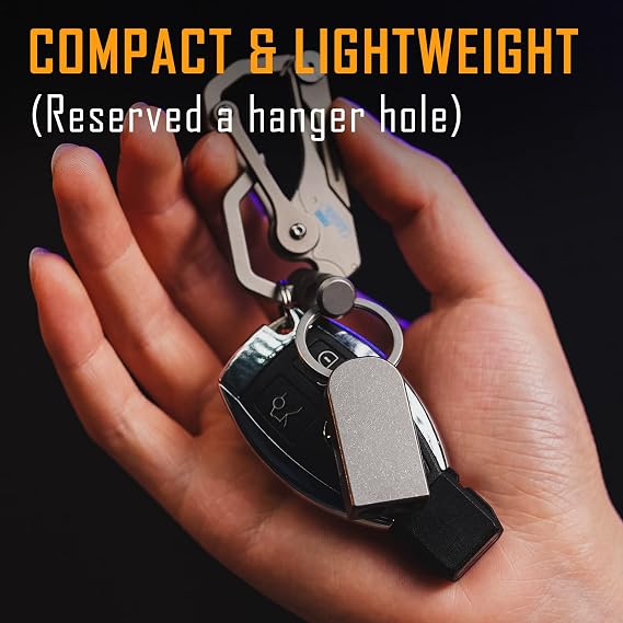 KeyUnity Titanium Emergency Whistle with Metal Lanyard, 120dB+, One-Piece Outdoor Survival Whistle, Ultra-Light, Rustproof
