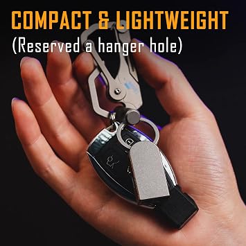 KeyUnity Titanium Emergency Whistle with Metal Lanyard, 120dB+, One-Piece Outdoor Survival Whistle, Ultra-Light, Rustproof