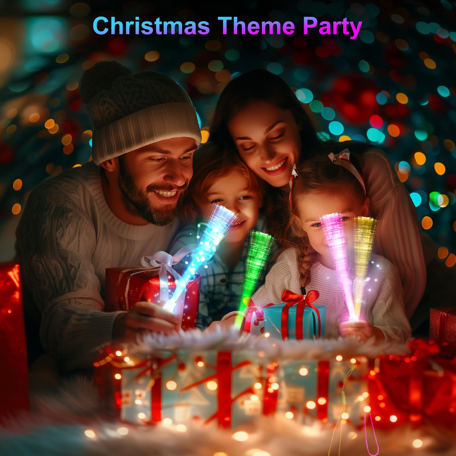 Kangtaixin 24 bastoncini luminosi a LED colorati – Asta luminosa in fibra di vetro con batteria, giocattolo regalo in fibra di vetro per bambini per feste notturne, concerti, Natale, carnevale,