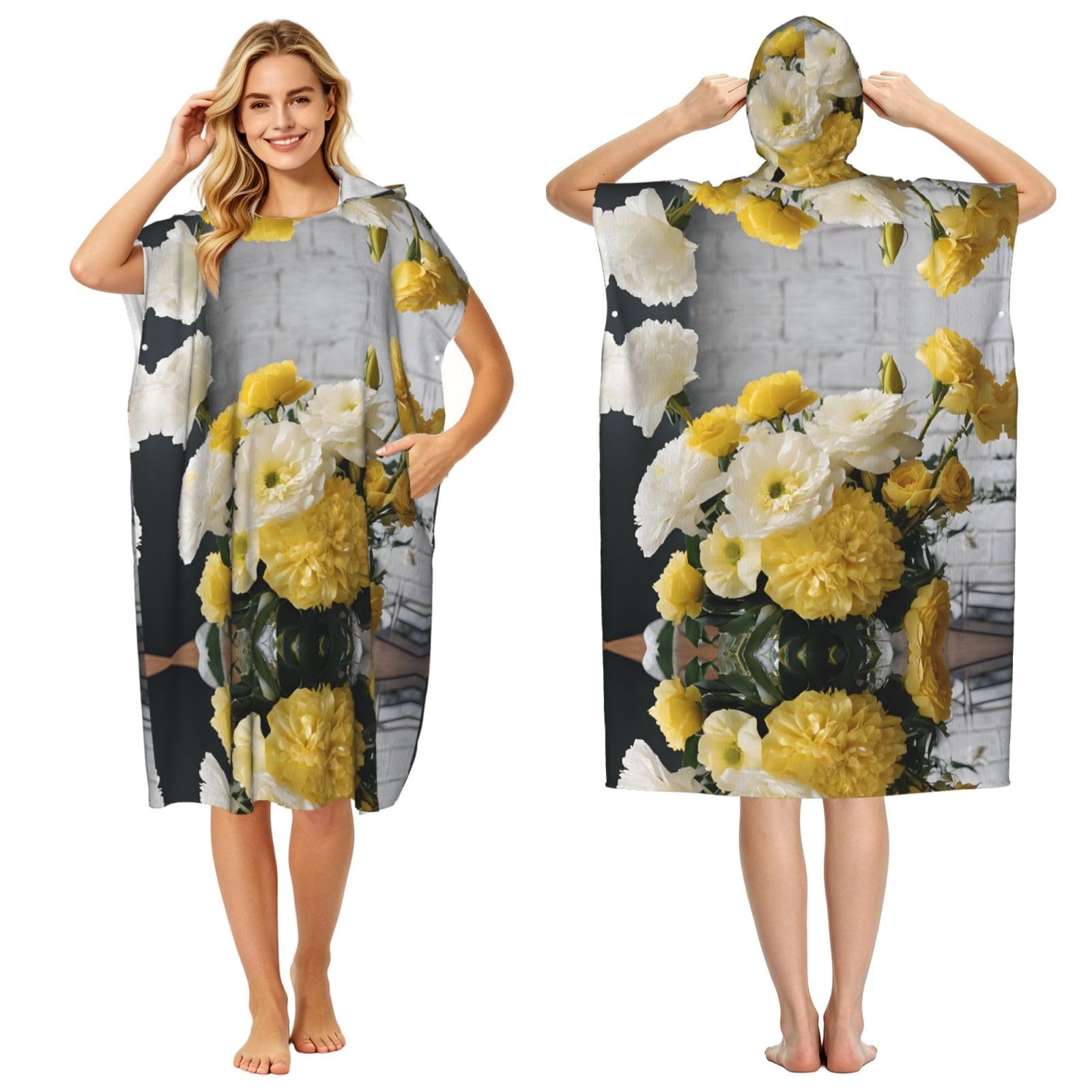 Poncho à capuche microfibre pour natation et surf sans frissonner