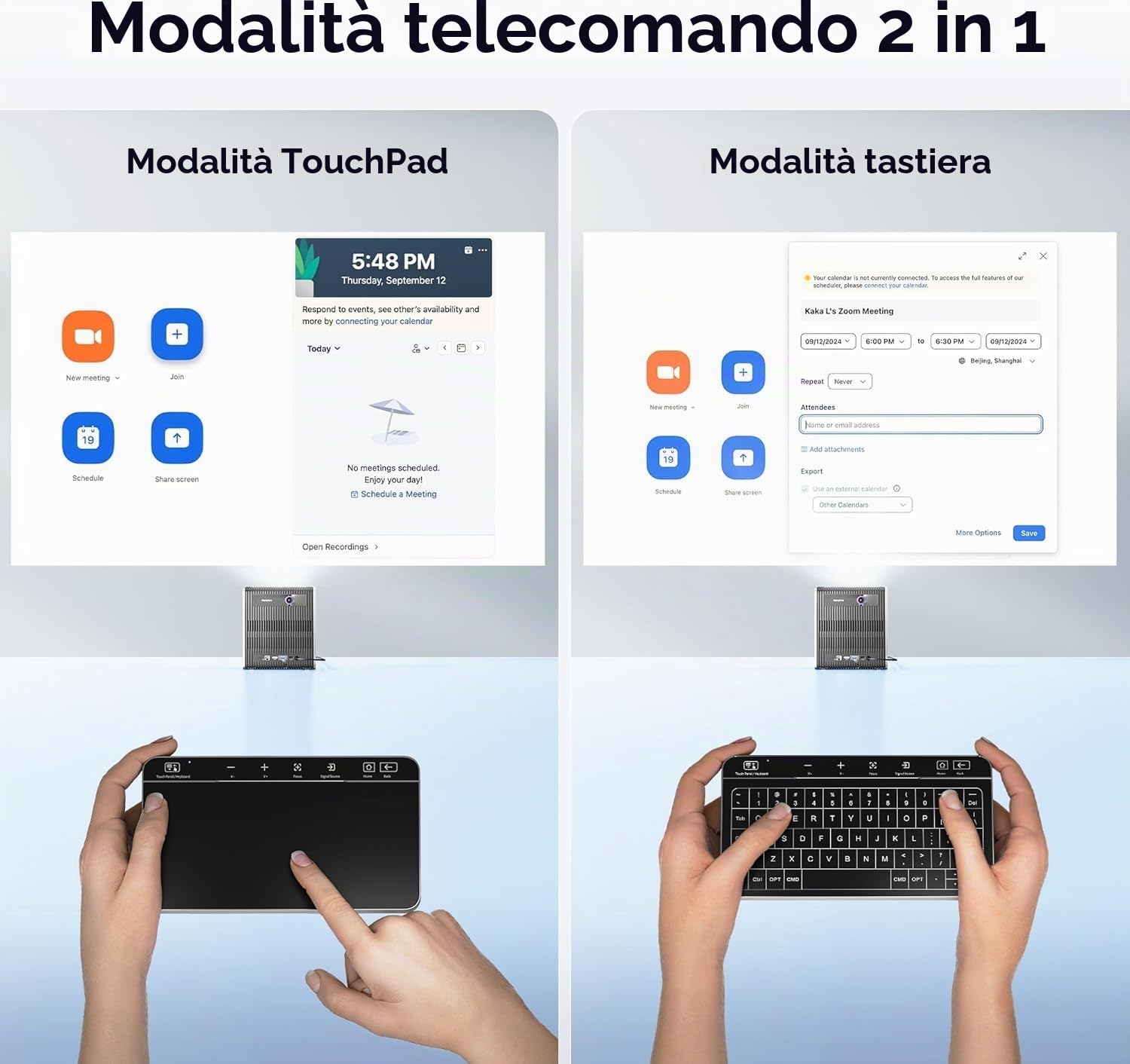 CZUR StarryHub 2200ANSI Proiettore, DLP Videoproiettore 1080P, Sistema Conferenze con 6 AI Microfoni, Videocamera 120°, Altoparlante, Proiezione Wireless, HDMI, per Riunioni, Presentazioni e Formazion