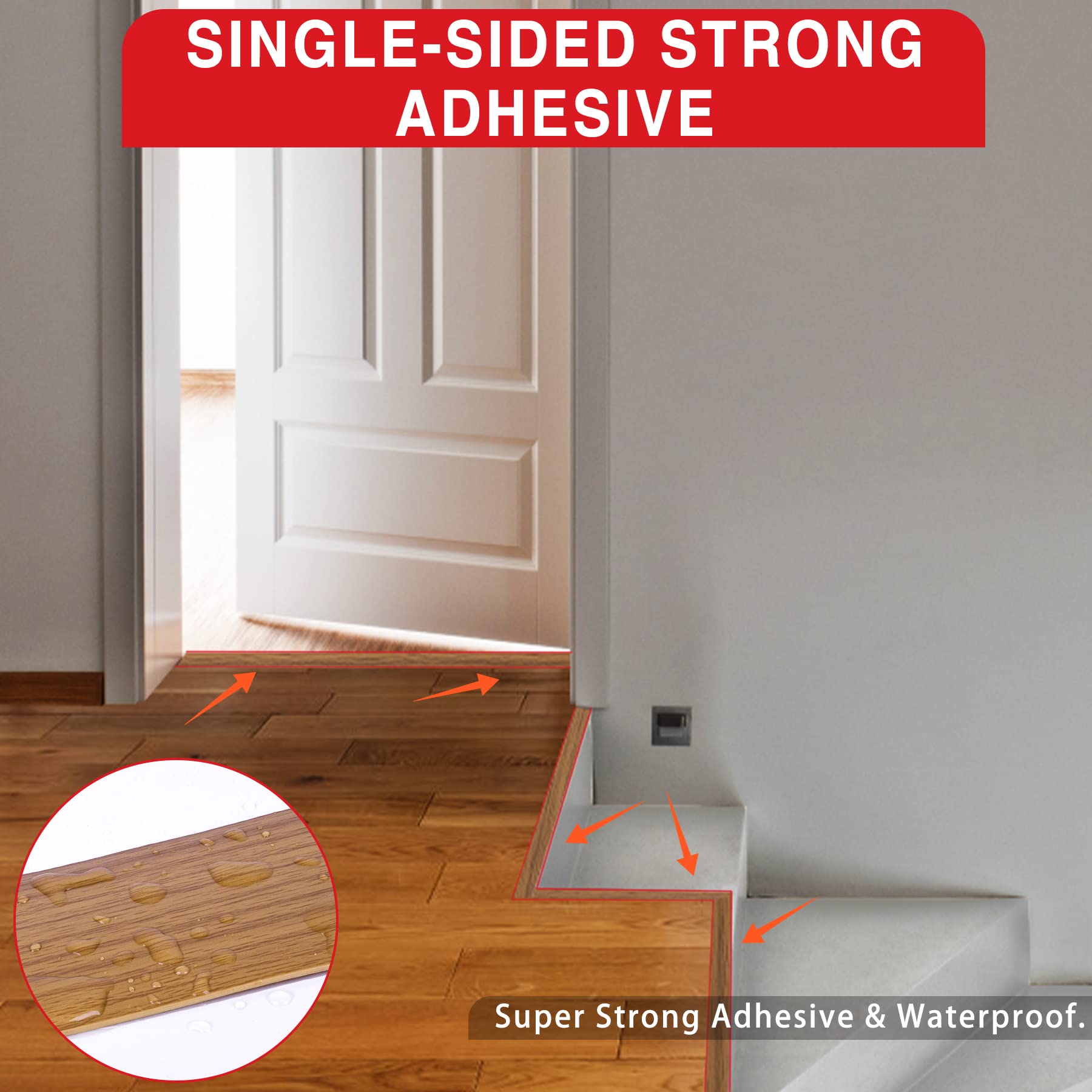 Snapklik.com : 16.4 Ft Floor Transition Strip Self Adhesive Flooring ...