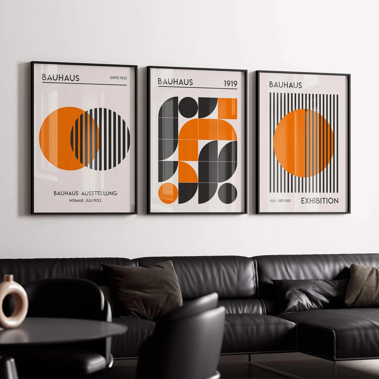 CLJKDX Abstract Orange Color Geometric Poster Art Prints Wall Art Printing Pictures Living Room Kitchen Office Bedroom Home Decoration-50 * 70cm*3PCS (No Frame)