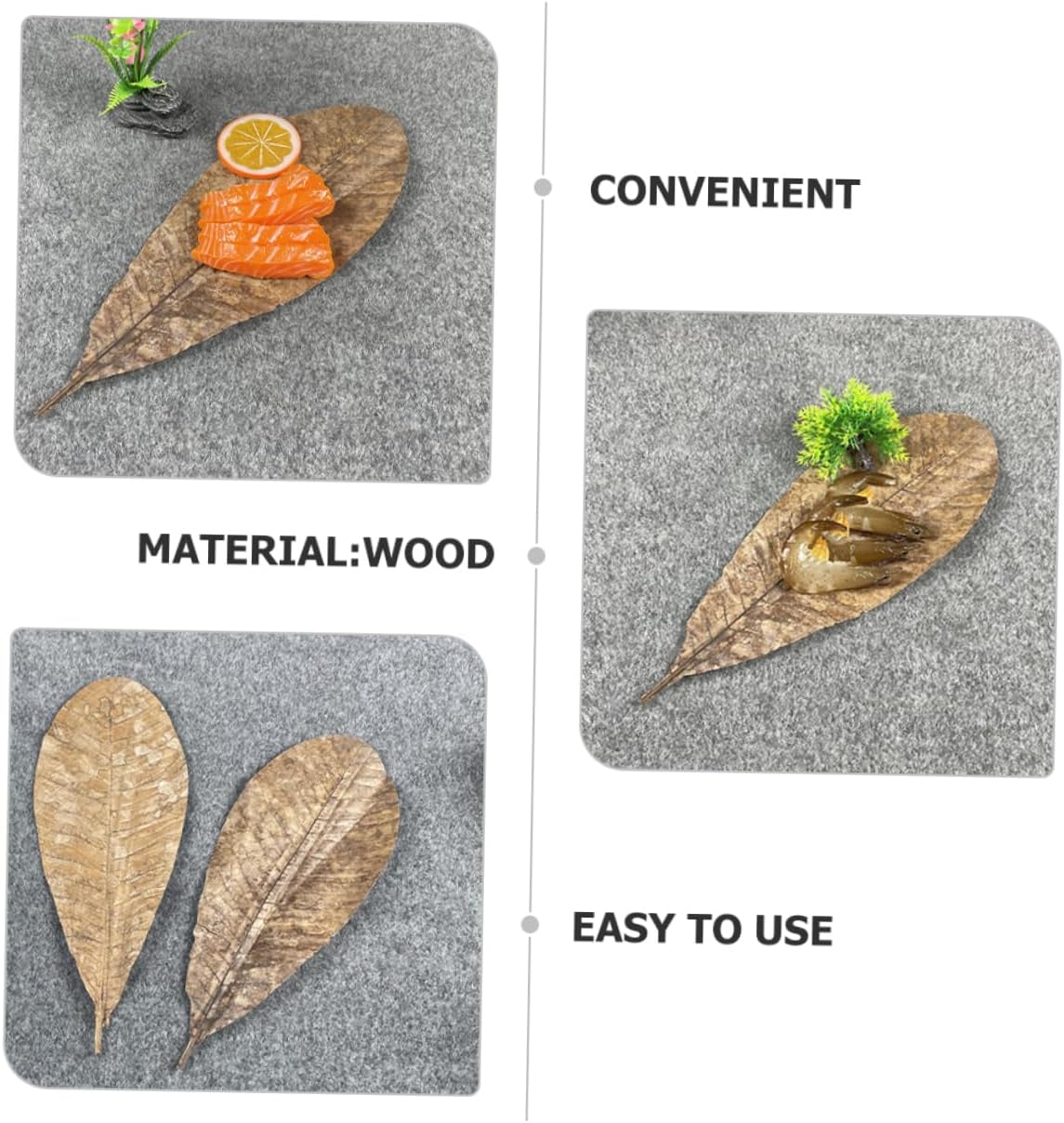 Zerodeko 20pcs Japanese Sushi Leaf Decorations Dried Poplar Leaves Natural Ornament Food Photography Backdrop Decorative for Wedding Garden