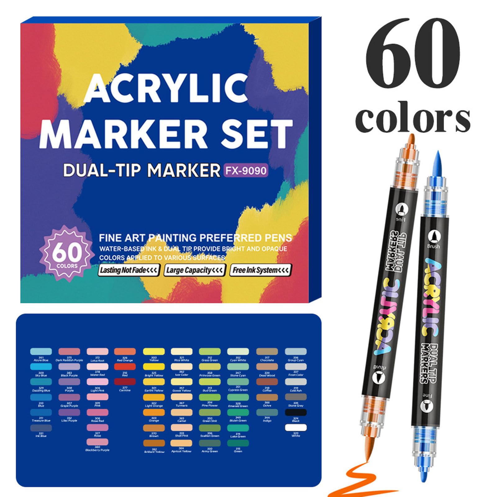 Tip Aquarell-Marker, zweifarbig, Zeichenstift, Künstlermarker für Kinder, Kunstwerke und Handwerk, Dekorationen, Schulprojekte und kreative Designs
