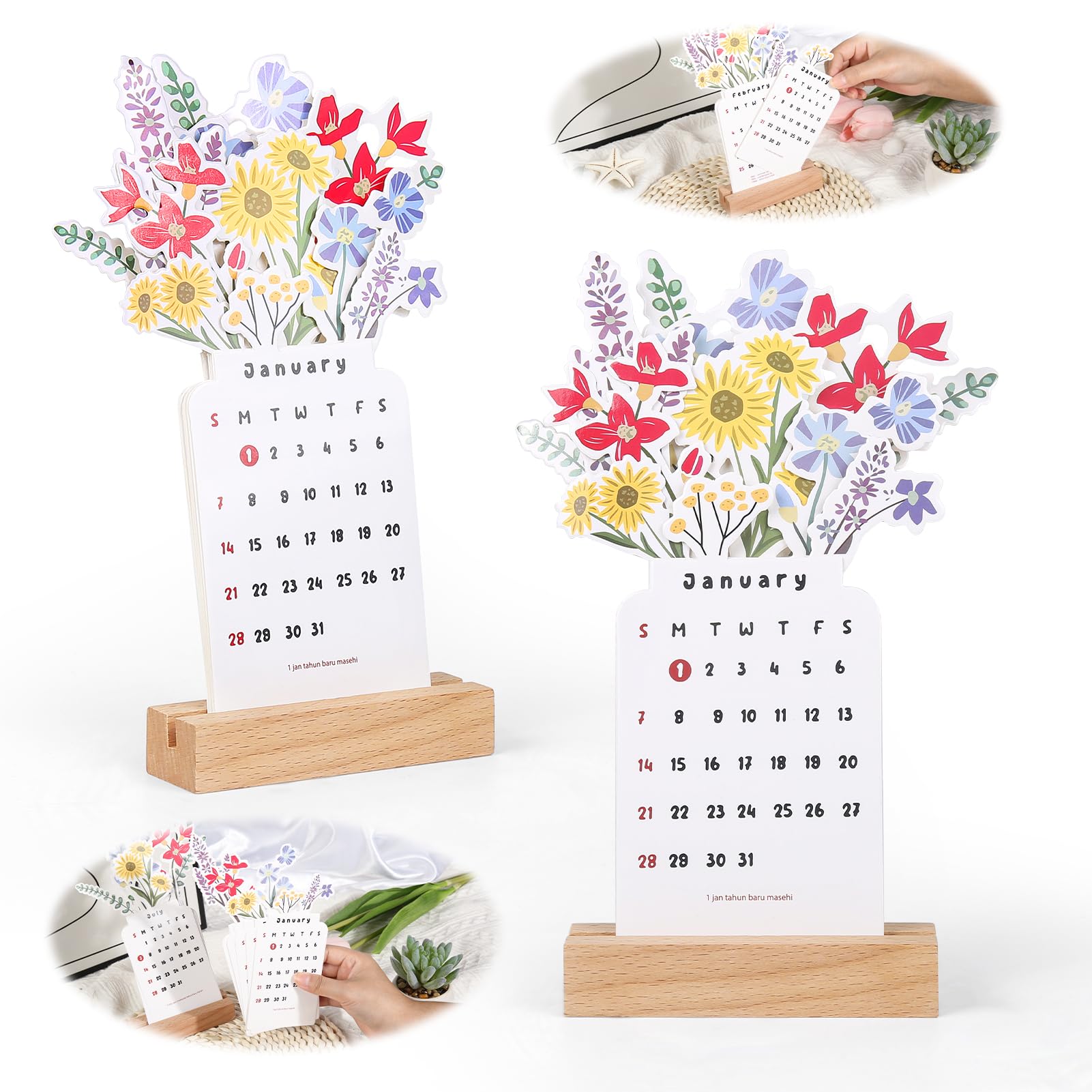 Amazon.com : 2 PCS 2024 Bloomy Flowers Desk Calendar, Flower Desk Calendar  2024,Mini Desk Calendar 2024, Creative Flower for Office Desk Decor(Purple)  : Office Products