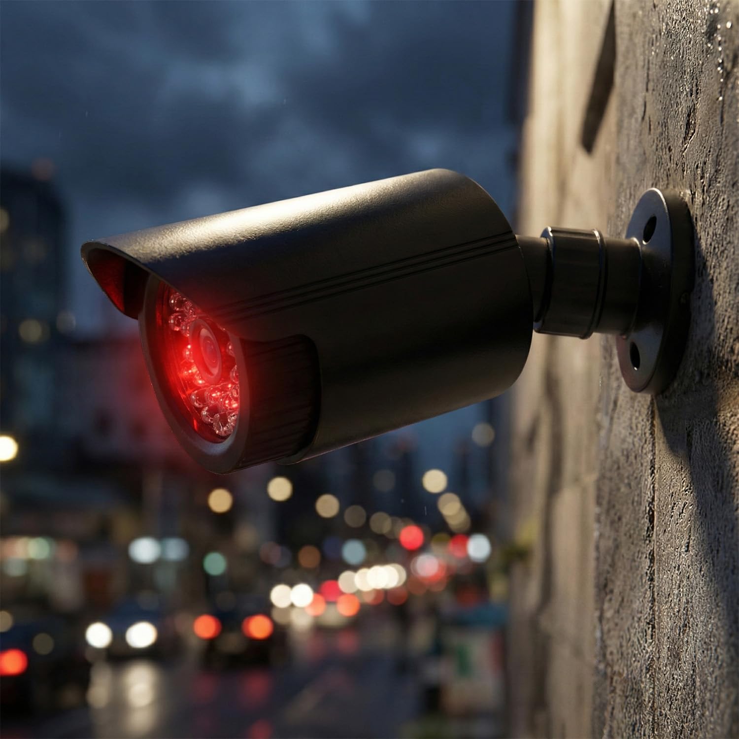 Maclean IR1800 Telecamera finta lampeggiante LED IP44 Staffa regolabile esterni interni Nero