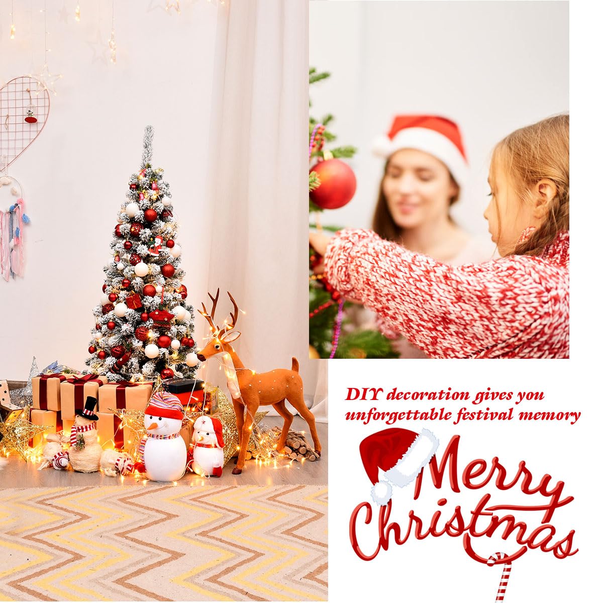 LIFEZEAL Árbol de Navidad Artificial, Abeto Artificial Nevado Iluminado, Árbol de Navidad Nevado Fino con 150/250/350 Luz LED y 242/500/641 Ramas, Base de Metal Plegable (140cm)
