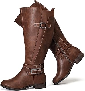 Women's Extra Wide Calf Knee High Boots, Wide Width Winter Tall Boots.