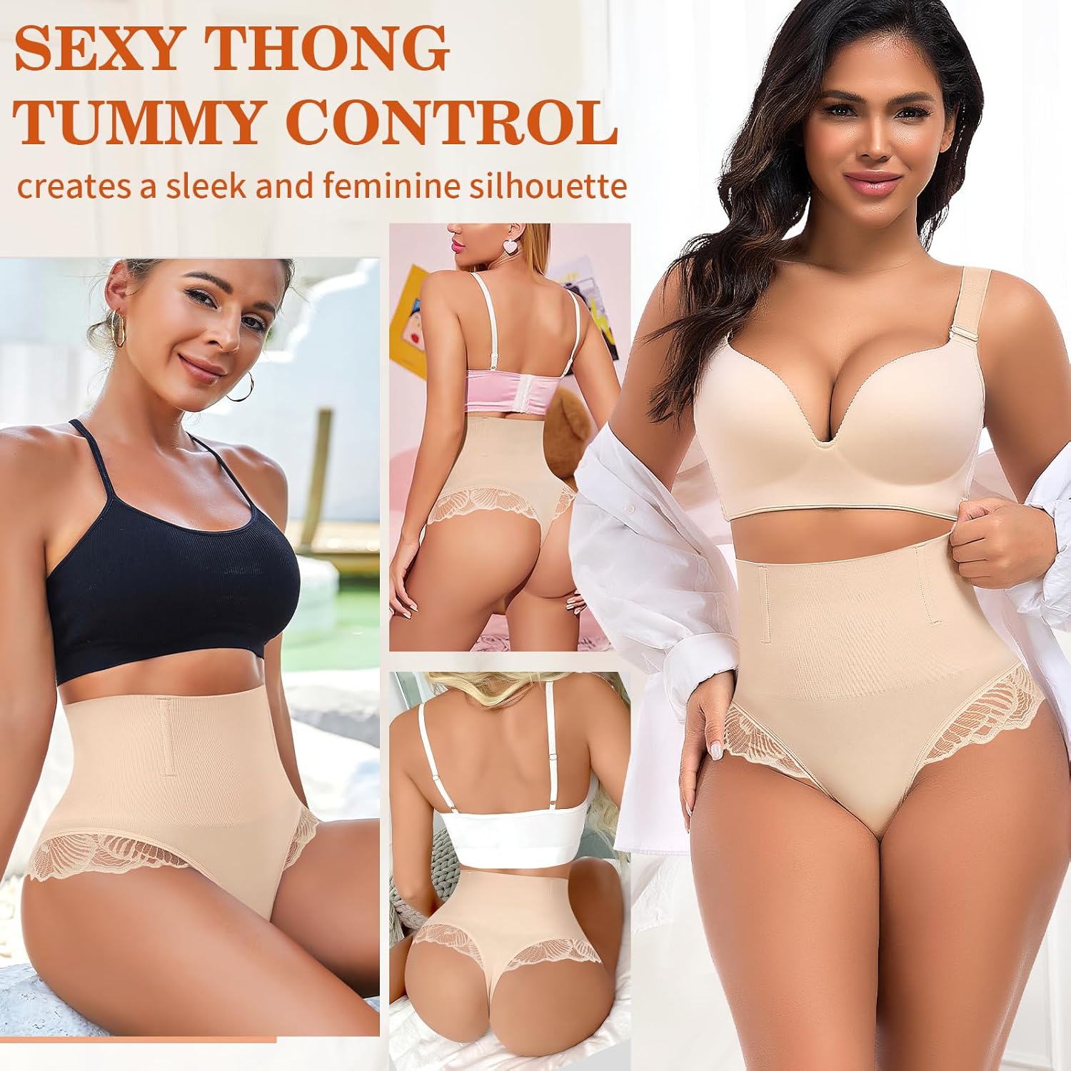 Werena Tummy Control Thong Shapewear for Women Seamless Shaping Underwear High Waist Body Shaper Panties Panty Girdle - Image 5