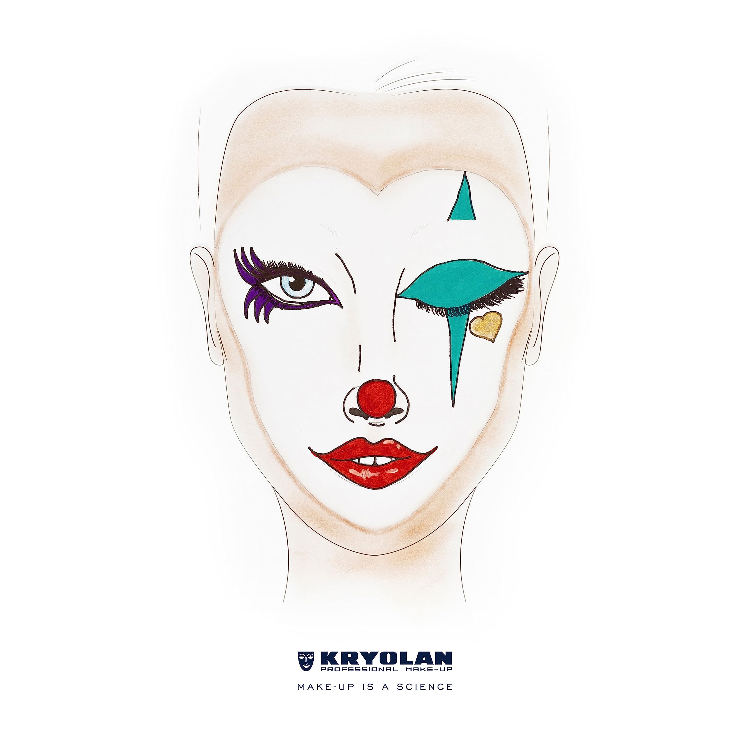 Kryolan Pintura Water Color Palette mit Pinsel und Schwamm - Pintura 2 - 6 Farben, Waschbar, Vegan, ohne Parfüm, ohne Parabene, Glutenfrei - ideal für Kinderschminke, Party, Karneval, Halloween