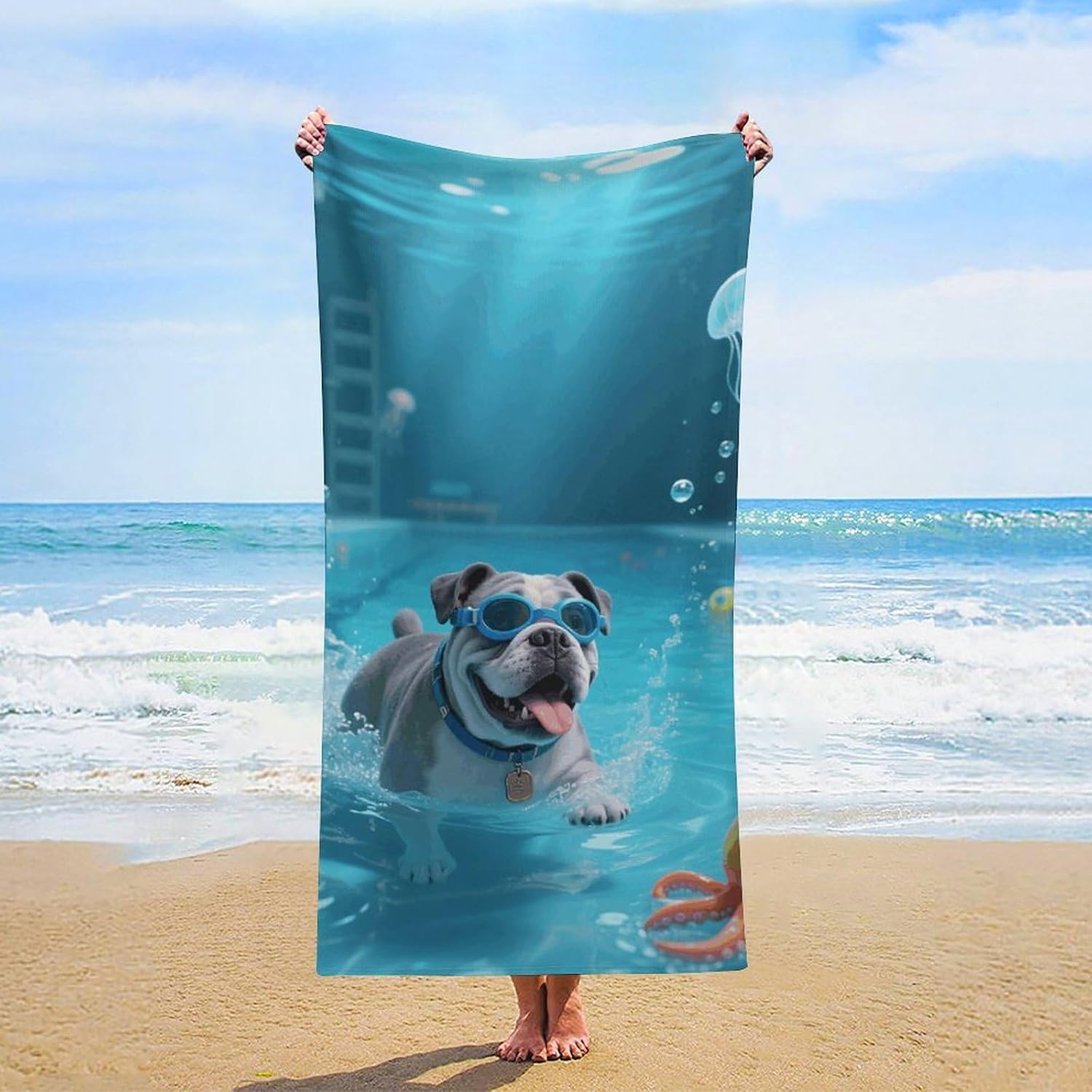 Bulldog Real Drift Oversized Beach Towel Set 31x 61 in