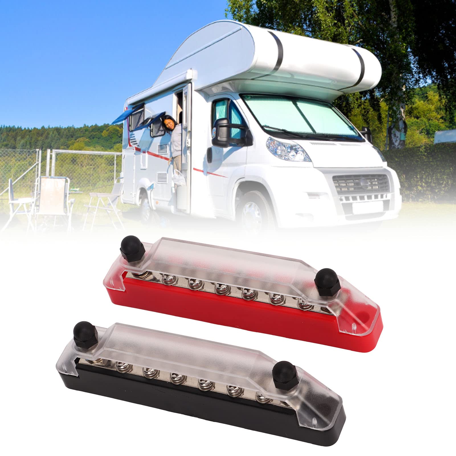 Bloc De Distribution D Alimentation 14 Voies Tension 300 V AC 48 V DC Courant 150 A Haute Conductivite en Laiton pour Systemes Electriques Camping Car Yacht Bateau