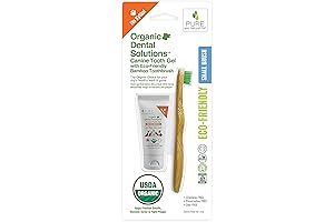 Pure and Natural Certified Organic Dog Toothpaste Kit with Bamboo Toothbrush