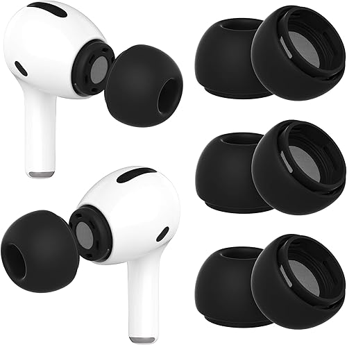 airFit [3 pares] Puntas para los oídos para Airpods Pro de repuesto de silicona con orificio de reducción de ruido (se ajusta en la funda de carga),