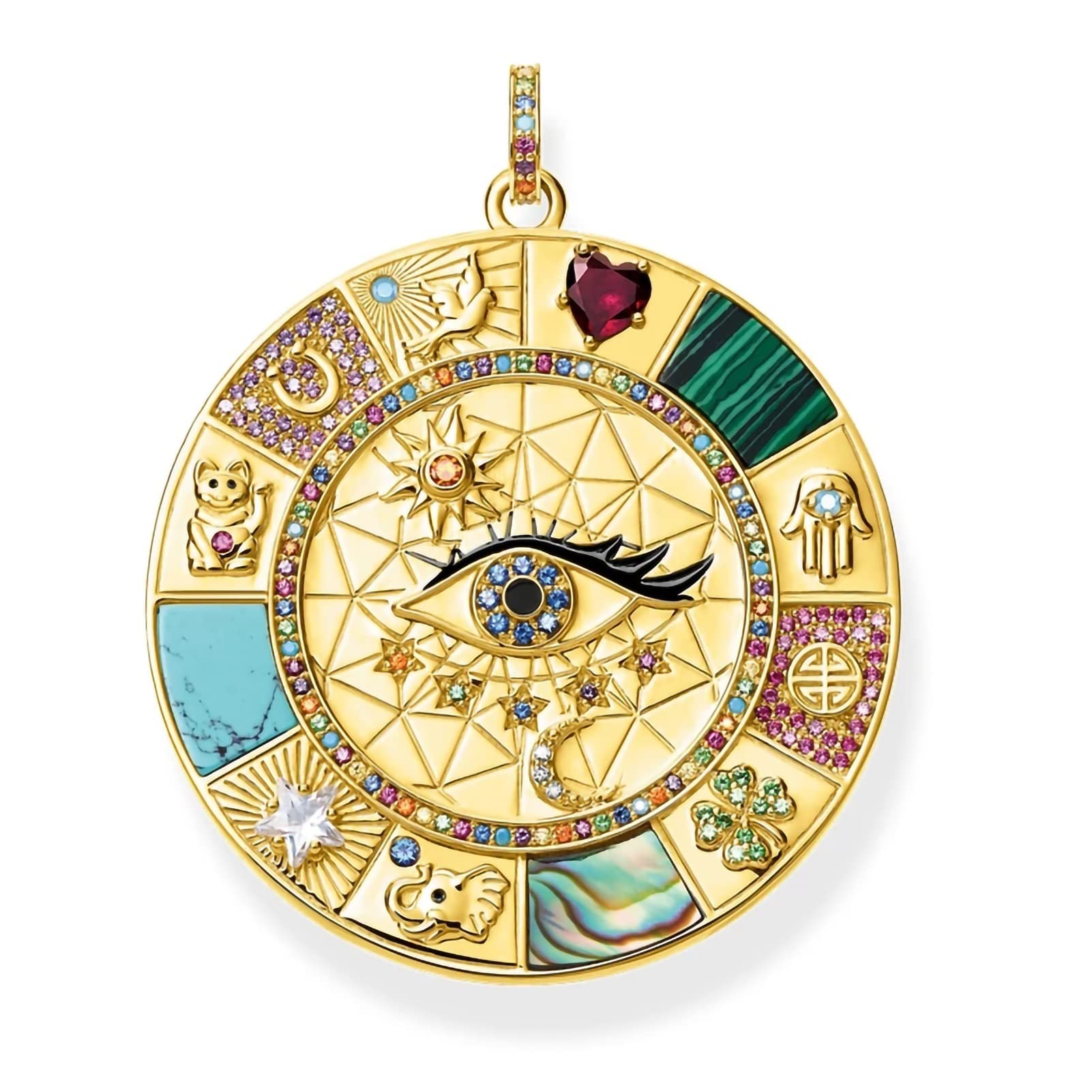 OYZY Pendant Amulet Magical Lucky Symbols, Golden Jewelry Vintage Pendant Pure 925 Sterling Silver Powerful Gift For Wife Mum Girlfriend Friend