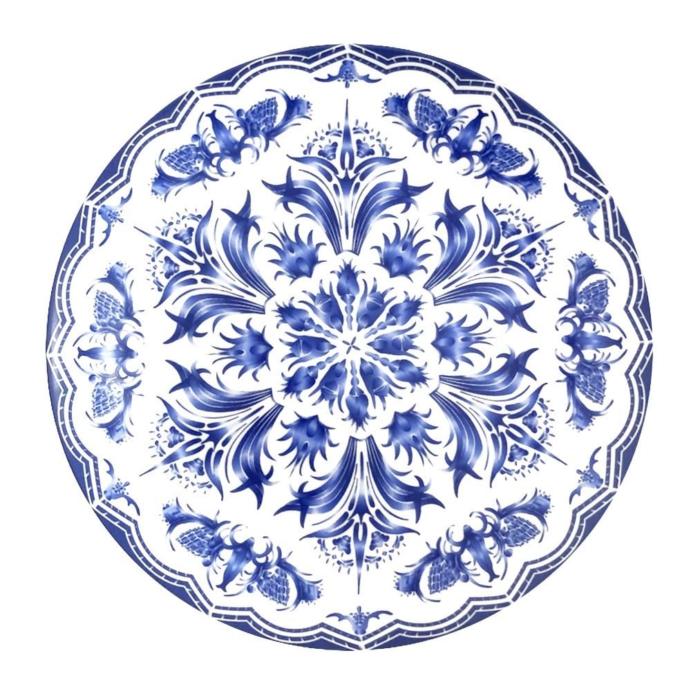 Talerze do makaronu, gliniane talerze deserowe zastawa stołowa chiński talerz obiadowy kreatywna restauracja niebieska lilia zestaw zastawy stołowej cienka porcelana kostna okrągły talerz obiadowy